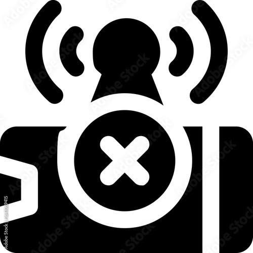 no signal glyph icon. Strong and solid vector icon for websites, mobile interfaces, presentations, and visual branding. High quality and easy to edit.