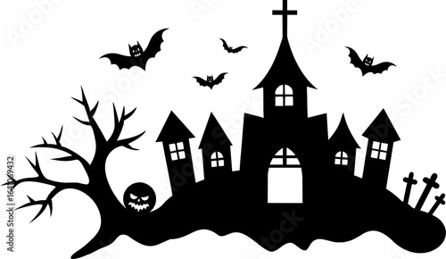 Vektor Design Element - Klassisches abstraktes Halloween Design mit Fledermäusen