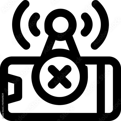 no signal line icon. Clean and minimalist vector icon for websites, mobile apps, presentations, and logos. Fully scalable and customizable for any project.