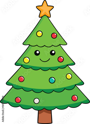 Mini Chrismas Tree On White Background