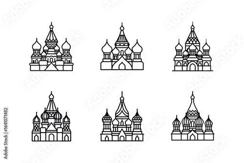 st basils cathedral line art vector illustration