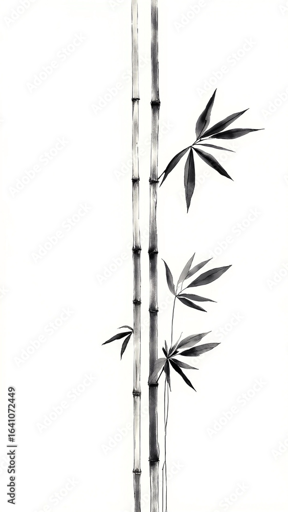 Naklejka premium bamboo isolated on white