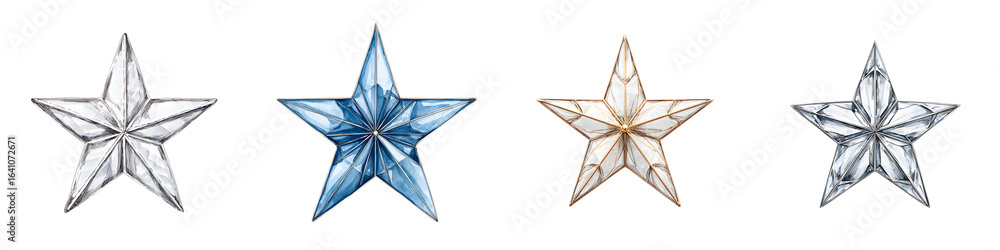 Obraz premium Watercolor Star Collection - Celestial Decorative Elements for Design