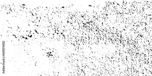 Distress urban overlay spotted concrete grain surface grainy noise rust wall grunge black splatter and white background. damaged chalk crack rough ink wall texture.	