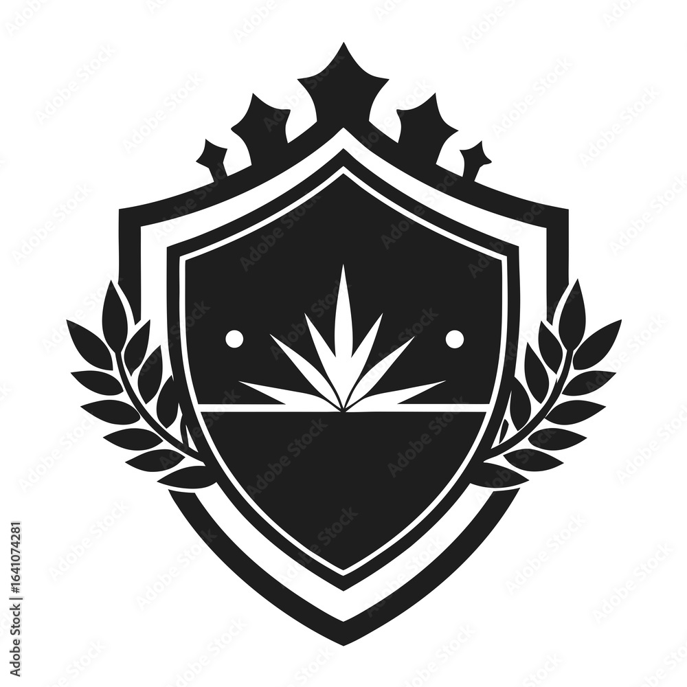Obraz premium Rustic Crest vector clean black silhouette design white background