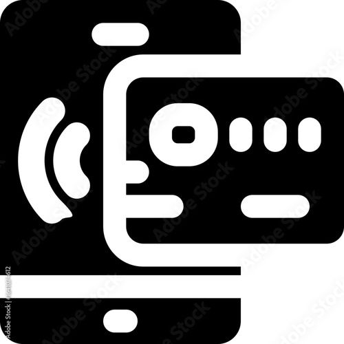 cashless payment glyph icon. Strong and solid vector icon for websites, mobile interfaces, presentations, and visual branding. High quality and easy to edit.