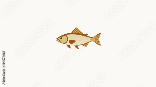 A simple illustration of a golden fish swimming, isolated on a white background.