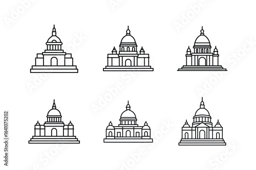 victoria memorial aires line art vector illustration