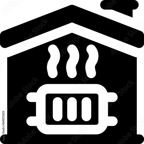 central heating glyph icon. Strong and solid vector icon for websites, mobile interfaces, presentations, and visual branding. High quality and easy to edit.