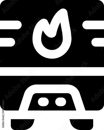 heater glyph icon. Strong and solid vector icon for websites, mobile interfaces, presentations, and visual branding. High quality and easy to edit.