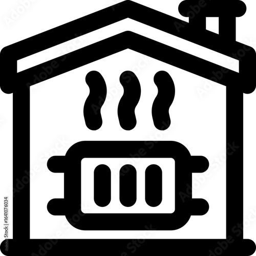 central heating line icon. Clean and minimalist vector icon for websites, mobile apps, presentations, and logos. Fully scalable and customizable for any project.