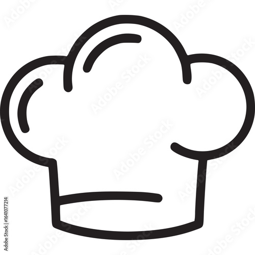 Chef hat icon isolated on white background, representing a cooks uniform and professional headwear in the kitchen, restaurant, or culinary service, symbolizing cuisine and food preparation