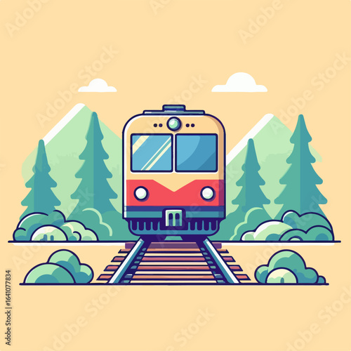 flat illustration of train