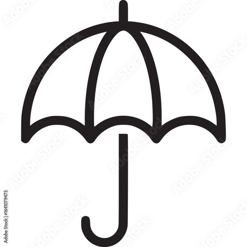 Umbrella icon isolated on white background, symbolizing rain protection, weather, and fashion, ideal for designs related to climate, accessories, and seasonal forecasts