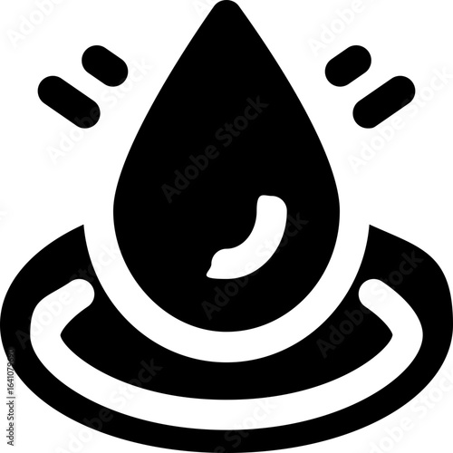 water drop glyph icon. Strong and solid vector icon for websites, mobile interfaces, presentations, and visual branding. High quality and easy to edit.