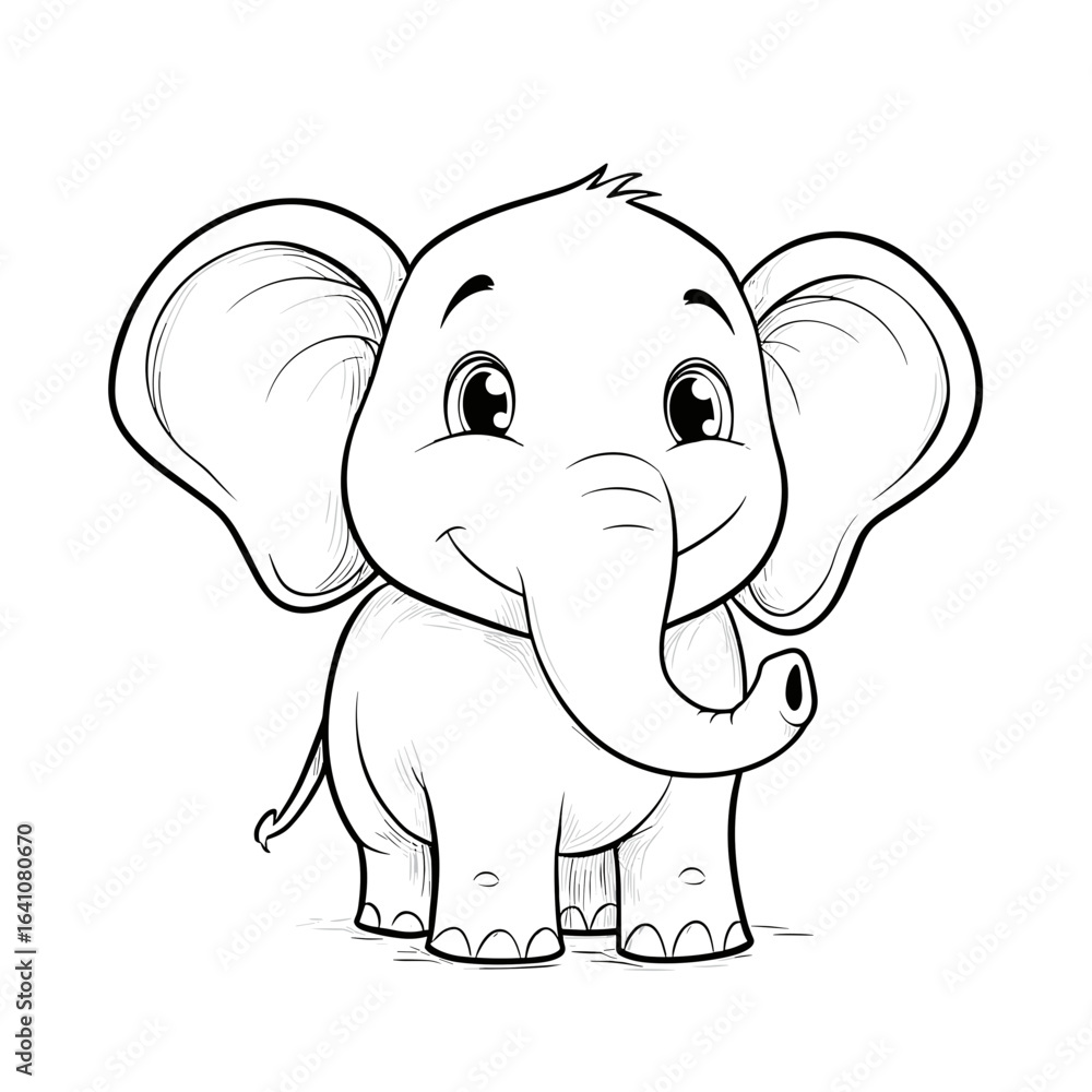 Fototapeta premium Cute Cartoon Elephant