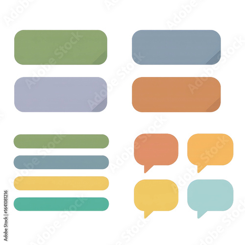Colorful Chat Bubbles asset and UI Elements