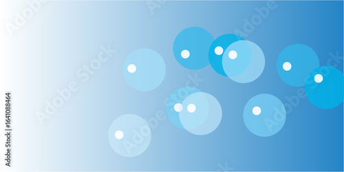 "Design a minimalist background featuring various sizes of translucent blue bubbles floating against a smooth gradient from white to blue. Ensure the bubbles have soft edges, white highlights, and sub