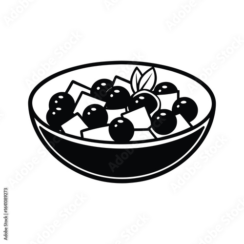 lunch clipart of greek salad with feta cheese