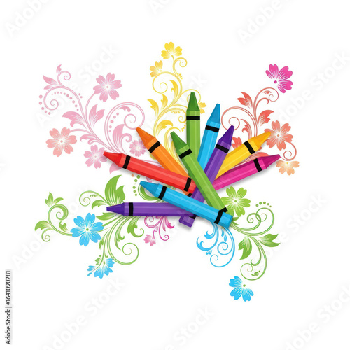 colored pencils isolated on white