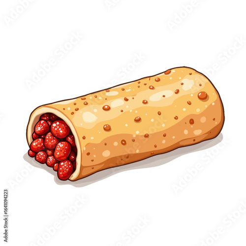 Delicious Dessert Roll Filled with Fresh Strawberries and Cream, Perfect for Any Sweet Tooth Craving a Tasty Treat After a Meal
