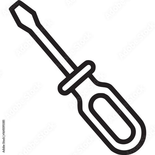 Illustration of a screwdriver isolated on white background, a versatile tool used for tightening and loosening screws, commonly employed in various repair and construction tasks