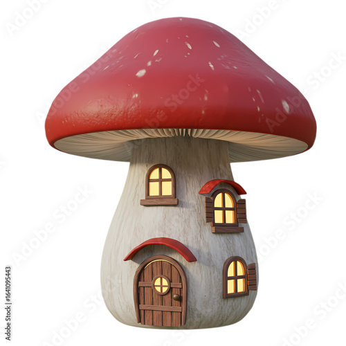 Enchanted Mushroom House: Fantasy Home, Fairytale Cottage, 3D Render