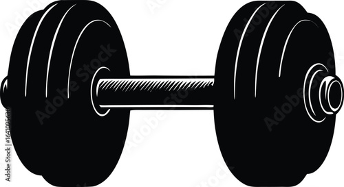 Dumbbell glyph and line vector illustration