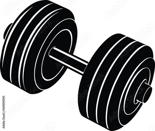 Beautiful Black Dumbbell Vector Illustration Silhouette