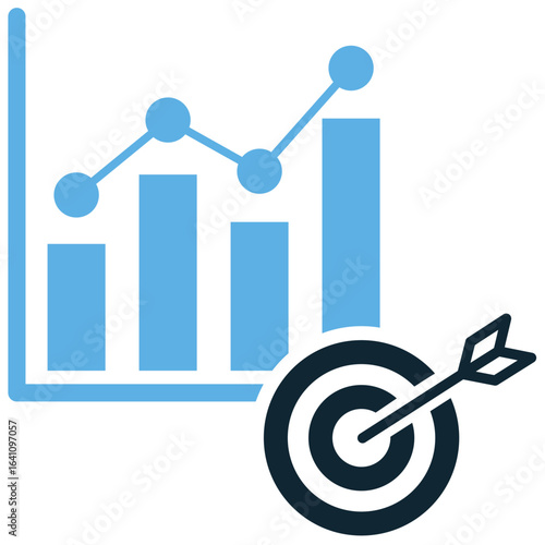 Accurate data graph icon vector for precise analytics, financial reporting, and statistical information. Ideal for illustrating business intelligence, metrics, and evidence-based decisions.