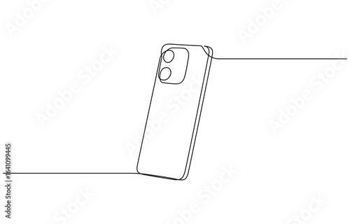 Continuous one line drawing of Smartphone vector illustration. Editable outline