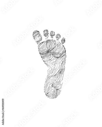 Footprint art illustration design for medical podiatry and wellness with unique line art style drawing vector vector art 