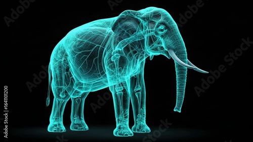 Wallpaper Mural Viewing Holographic Elephant Animal Anatomy in Detailed Sci-Fi Visualization Torontodigital.ca