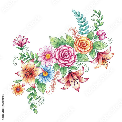 colored pencils isolated on white