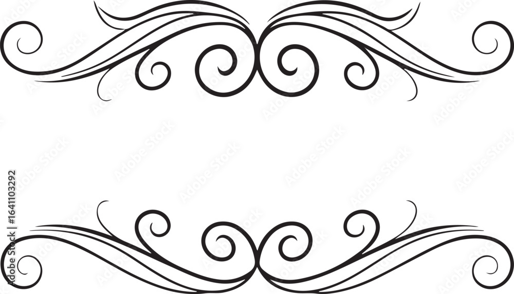 Fototapeta premium Elegant Ornate Swirls and Flourishes Frame