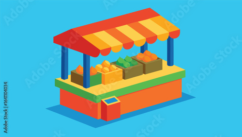 Isometric Produce Market Stall