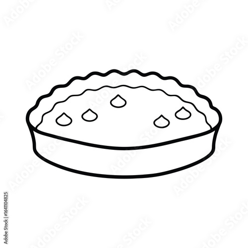 outline lunch clipart of quiche with spinach and c.eps