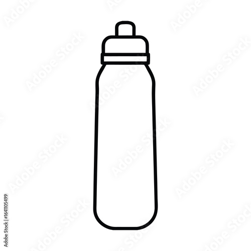 outline reusable water bottle with flip cap