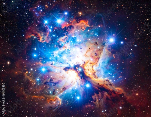 Colorful nebula in deep space