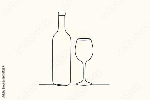 wine bottle and glass