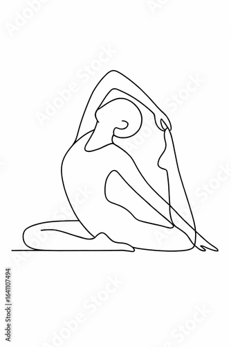 Vector drawing of man doing yoga