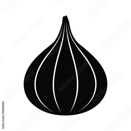 silhouette illustration garlic bulb