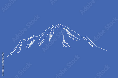 Mountain sketch outline design.eps