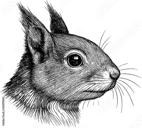 Squirrel Head vector silhouette design for T-Shirt