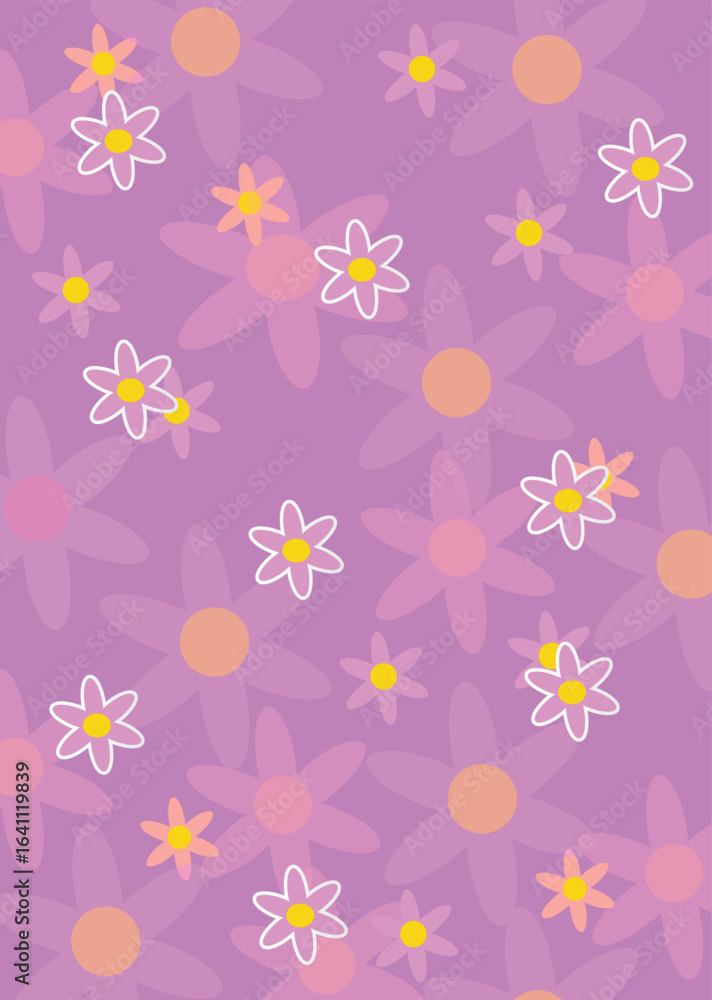 Mobile  cute purple flower mobile  wallpaper social media poster background Creative concept of   Abstract Shapes Background for  banner, cover, card, story , 