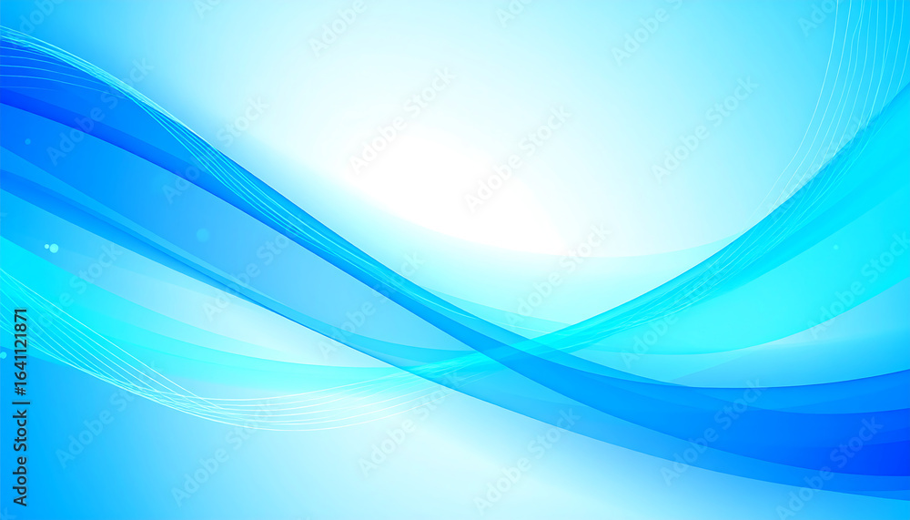 Fototapeta premium Abstract Blue Wavy Lines on Gradient Background Modern Design.