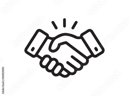 Business agreement handshake line style art icon for websites and apps . Vector illustration