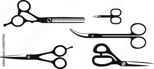 Sewing Tools Vector Set – Needle, Thread, Scissors, Tailor, Dressmaking, Craft, DIY, Stitch, Textile, Clothing, Black Icon, Equipment