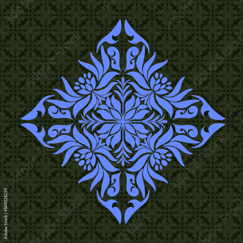 Beautiful 3D blue flowers,