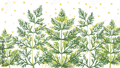 Fresh dill isolated on transparent png vector.dill, herb, leaf, spice, food, ingredient, plant, colours, horizontal, cut out, favor, fragrance, tied, bundle, color image, element, garnish, isolated, 